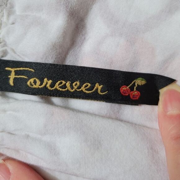 Orange & White Floral Hippie 60's 70's Mod Cottage Core Mini Skirt - size S - Picture 4 of 8